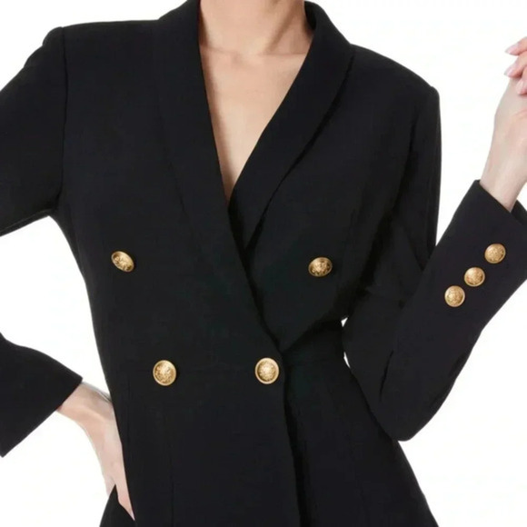 Alice + Olivia Kyrie Tuxedo Dress Black Size 12 - Picture 11 of 11